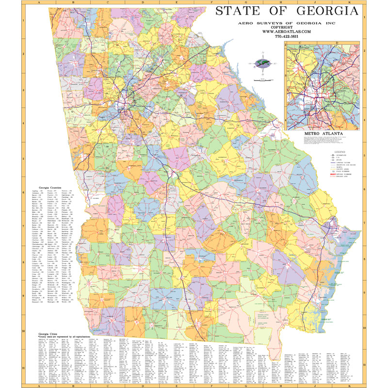 Atlanta Ga Wall Map By Geonova Mapsales 4820