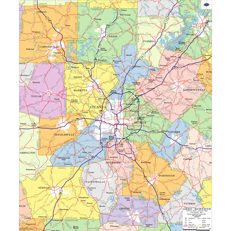 Atlanta Ga Metro Area Map | Map of Atlantic Ocean Area