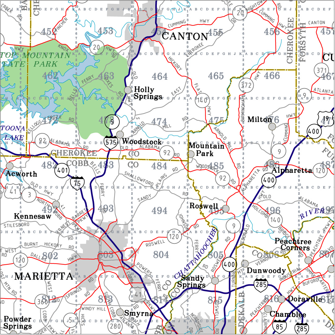 interstate grid map