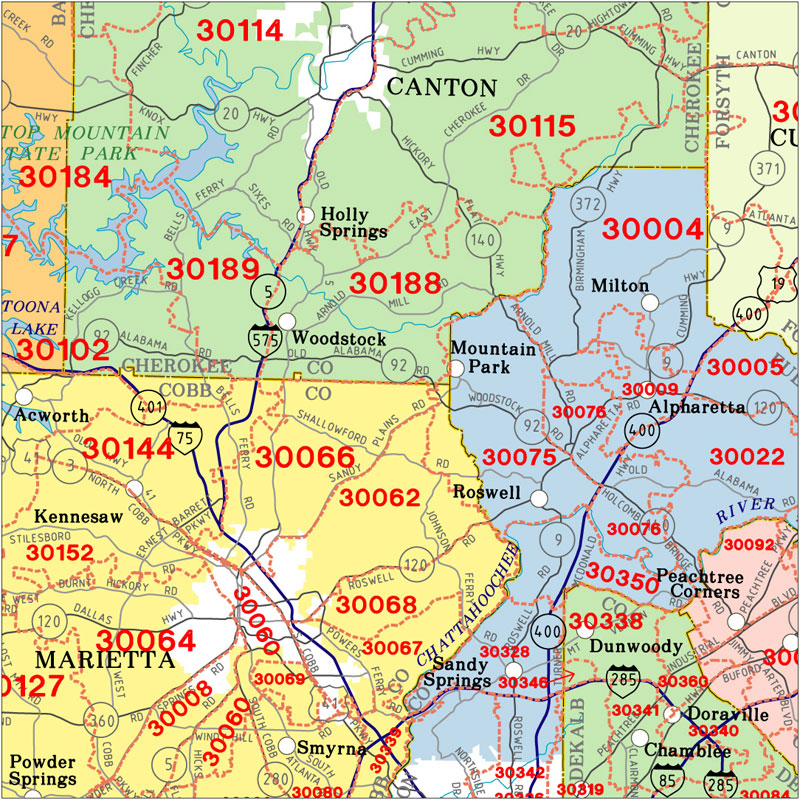 Atlanta Ga Zip Code Map 