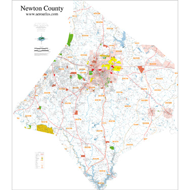 Map Of Newton County Ga Georgia County Wall Map - Newton County Georgia Wall Map