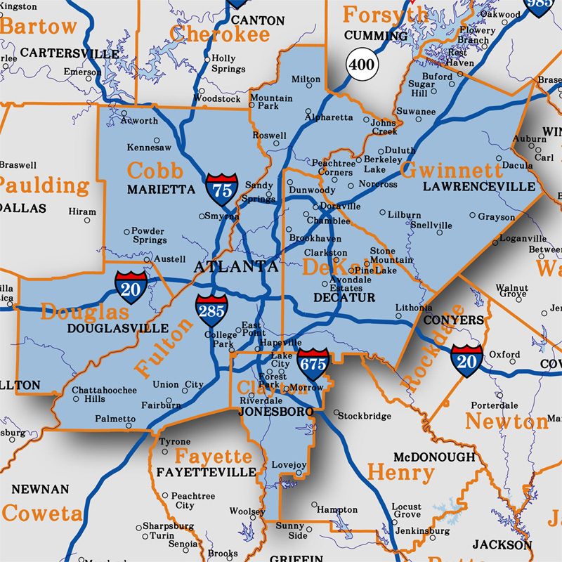 Atlanta City Limits Map 2020 Georgia Map Books - Aero Atlas® - Aero Surveys Of Georgia