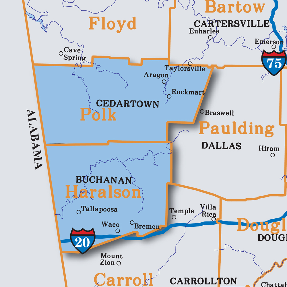 2016 Polk and Haralson Aero Atlas coverage area